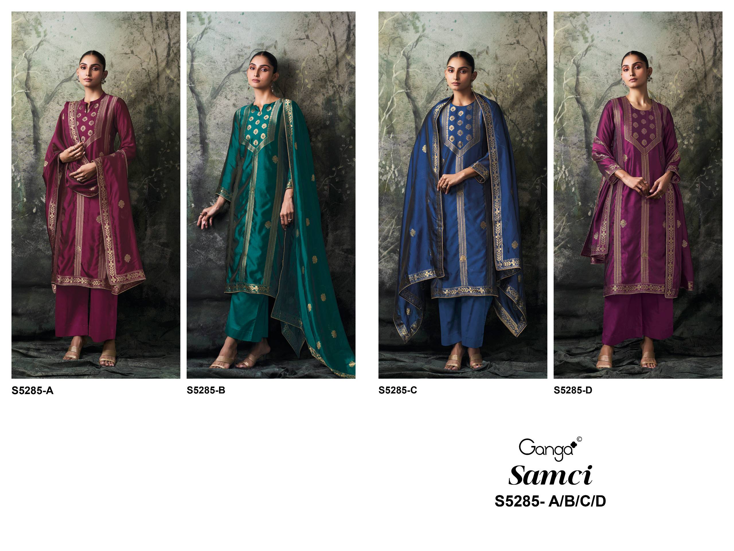 5285 SERIES BY GANGA FASHION Beautiful Colourful PURE VISCOSE Dresses At Wholesale Price